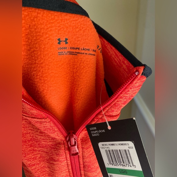 NWT Under Armour Men's Armour Fleece 1/2 Zip Pullover - Red - Picture 8 of 14